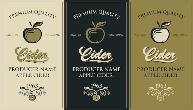 Ensemble D'étiquettes De Cidre