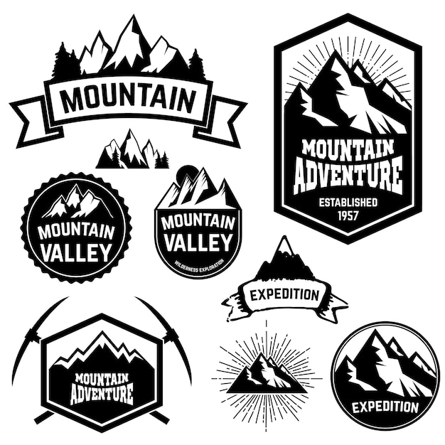 Ensemble d'étiquettes et d'insignes d'expédition de style vintage et d'éléments de design logo vectoriel