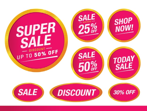 Ensemble d'étiquettes de vente et d'offres spéciales