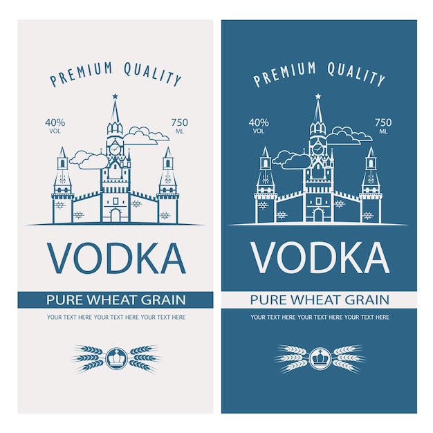 Ensemble D'étiquettes De Vodka