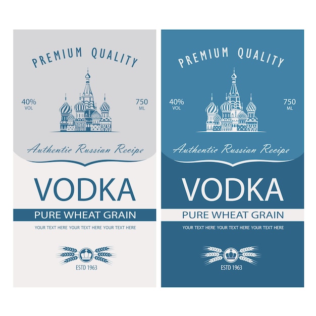 Ensemble D'étiquettes De Vodka