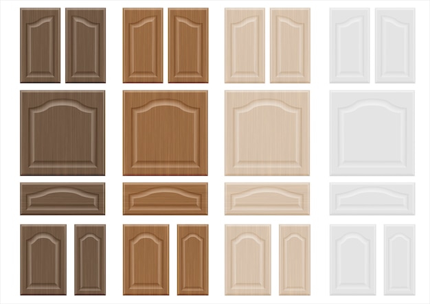 Ensemble De Façades De Meubles En Bois Textures