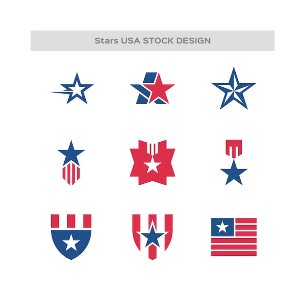 Ensemble De Fait Au Logo Des Etats-unis