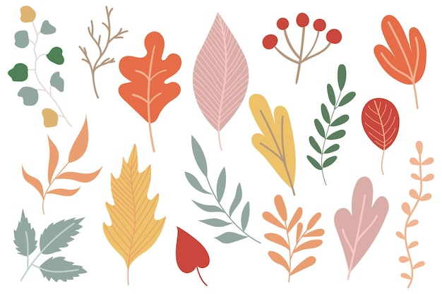 Ensemble de feuilles d&#39;automne