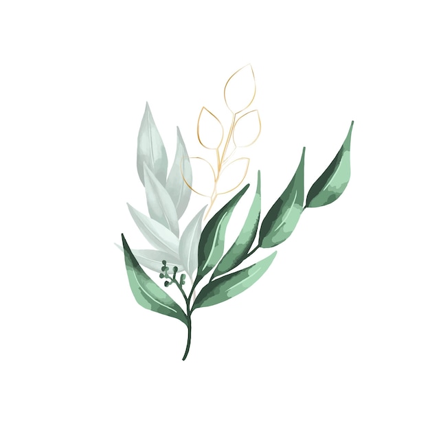 Ensemble de feuilles botaniques et sauvages à l'aquarelle Conception pour cadre suspendu