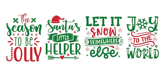 Ensemble de fichiers SVG colorés de Noël avec fond blanc