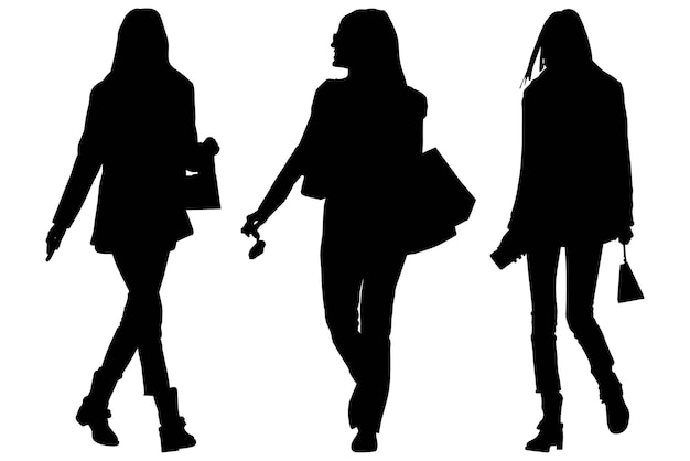 Ensemble Des Filles De Silhouette D'affaires à La Mode