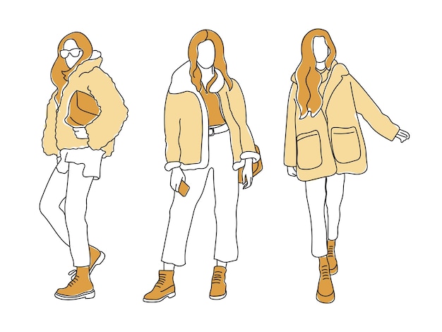 Ensemble de filles en vêtements chauds