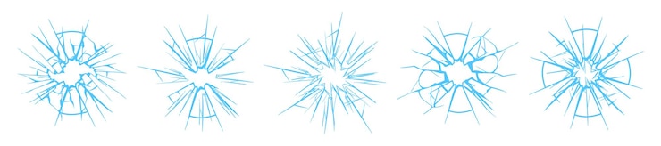 Vecteur ensemble de fissures de verre