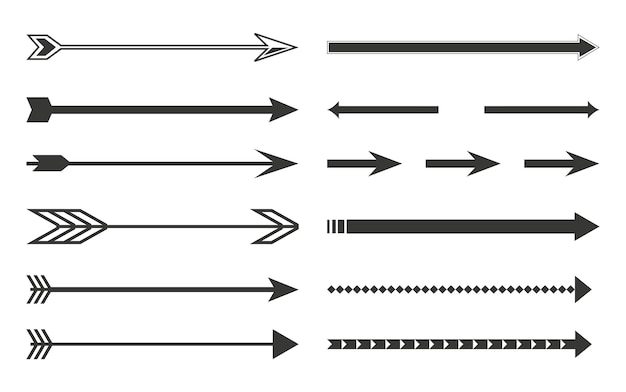 Ensemble de flèches. Graphiques vectoriels