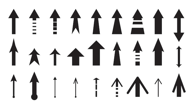 ensemble de flèches isolées sur fond blanc élément de conception graphique
