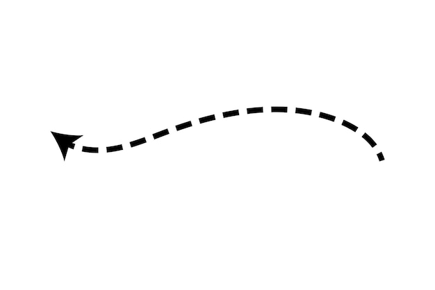 Ensemble de flèches pointillées Vector Doodle ligne de points Pointe fine flèches
