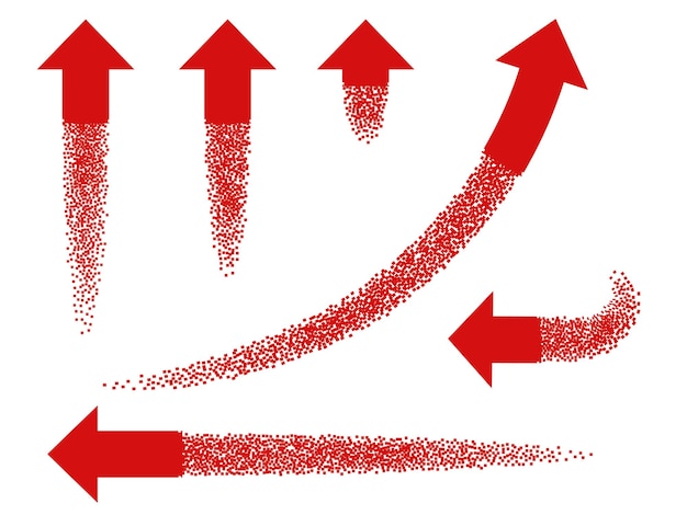 Vecteur ensemble de flèches rouges comme des fusées