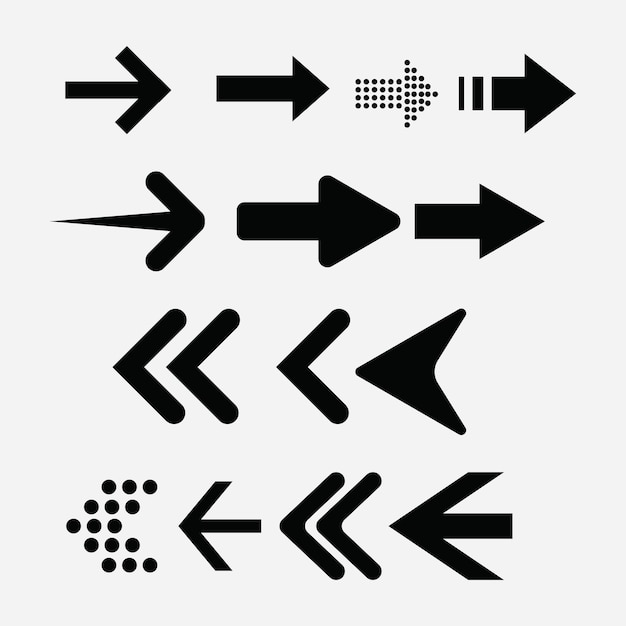 ensemble de flèches, signe de flèches différentes
