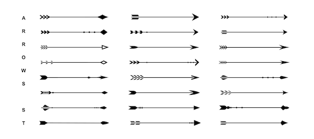 Ensemble de flèches vintage classiques