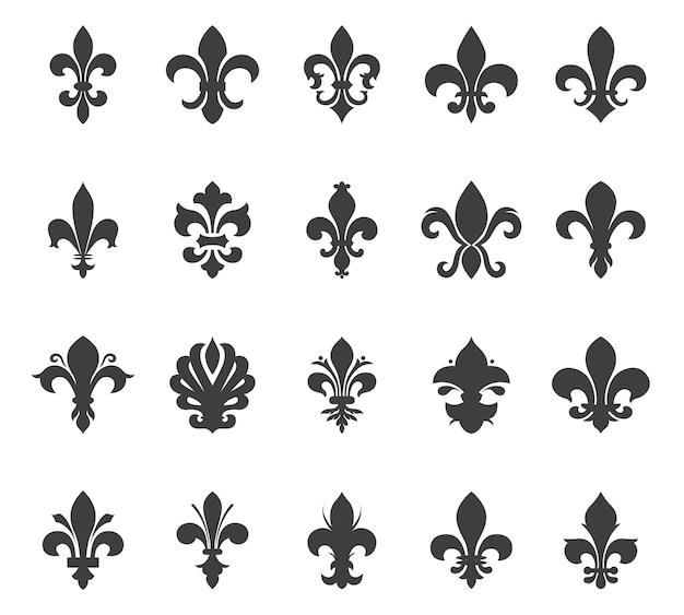 Vecteur ensemble fleur de lis