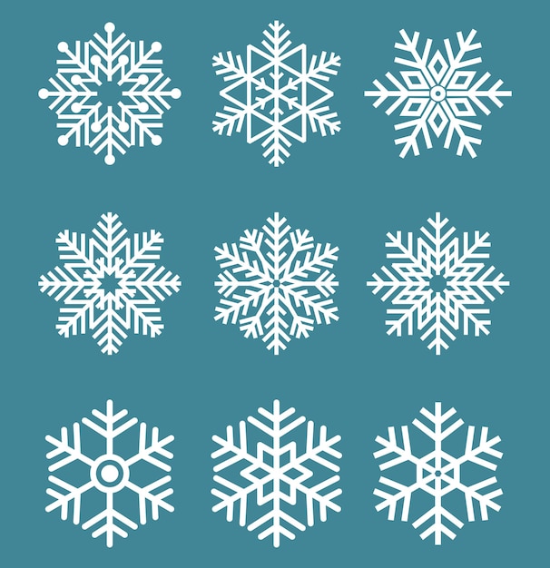 un ensemble de flocons de neige