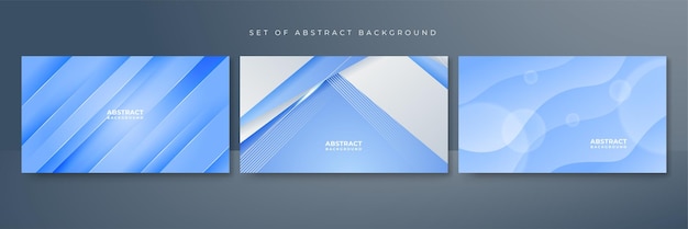 Ensemble de fond abstrait de contraste dégradé bleu et blanc