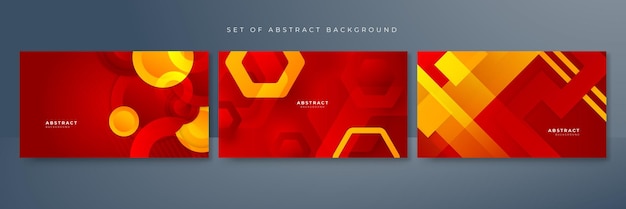 Ensemble de fond abstrait rouge et jaune