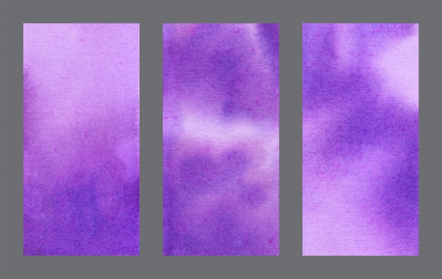 Ensemble De Fond Aquarelle Abstrait Web Violet Bannière