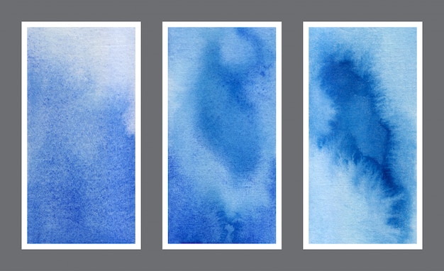 Ensemble De Fond Aquarelle Bannière Web Bleu