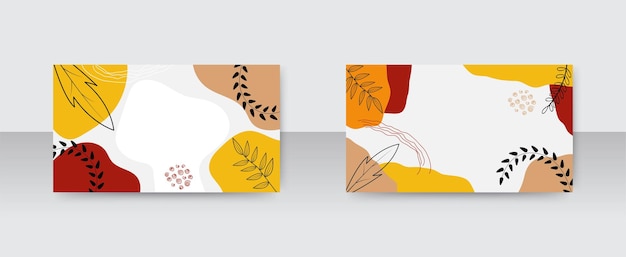 Vecteur ensemble de fond de forme organique floral abstrait illustration vectorielle moderne contemporaine dessinée à la main