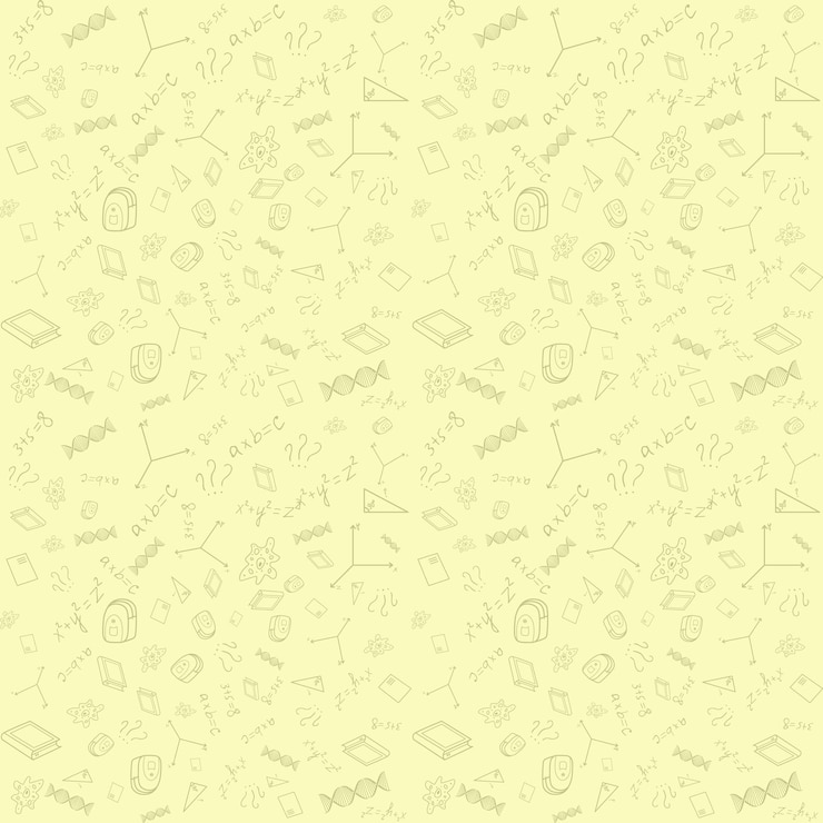 Vecteur ensemble de fond de modèle de retour à l'école de différents dessins liés à la couleur jaune de l'école