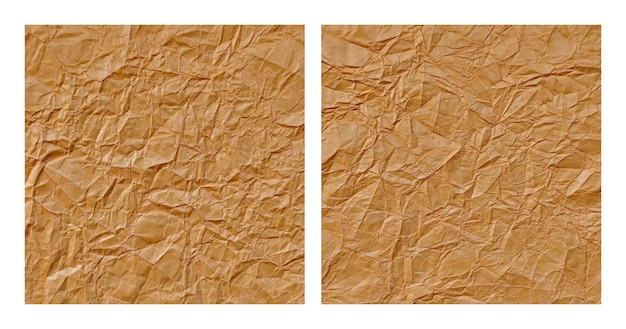 Vecteur ensemble de fond de texture de papier brun froissé réaliste