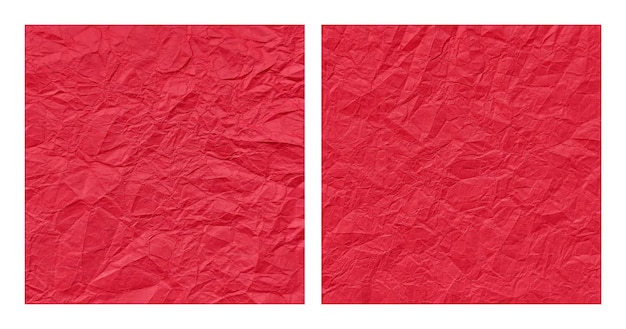 Ensemble De Fond De Texture De Papier Rouge Froissé Réaliste