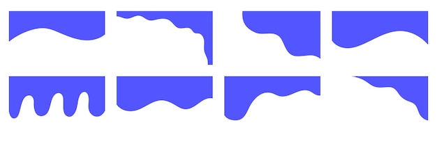 Ensemble de formes de bordure de goutte d'onde abstraite, de modèles de bord de fluide, de design graphique, de bannières, d'affiches et d'en-têtes