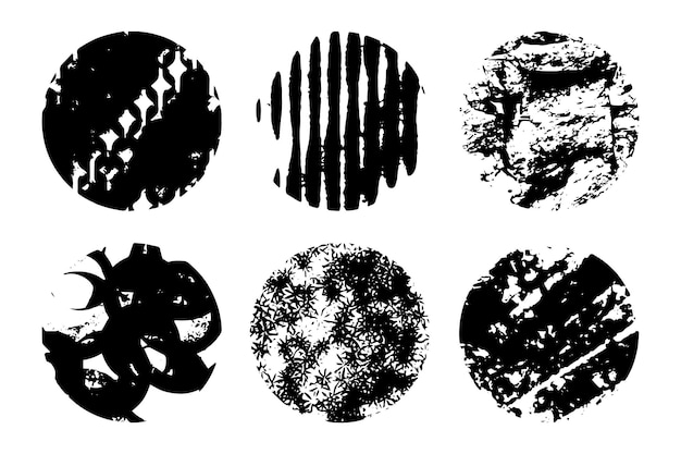 Ensemble de formes de doodle abstraites rondes dessinées à la main illustration vectorielle