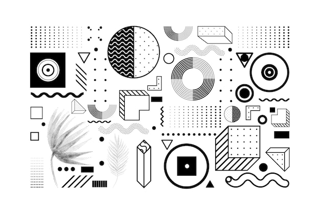 Ensemble de formes avec des éléments géométriques Collection graphique de composition pour le projet de conception