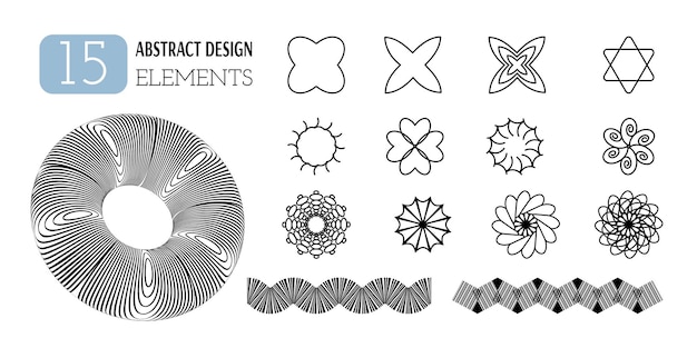 Ensemble de formes géométriques abstraites vectorielles Esthétique de l'an 2000 Éléments de design minimaliste tendance modèles figures futuristes objets 3d
