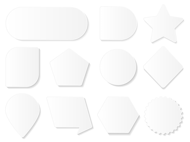 Ensemble de formes géométriques blanches