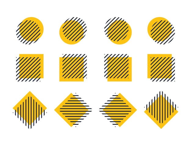 Ensemble de formes géométriques de memphis. Plate illustration vectorielle. Élément graphique tendance pour votre conception isolé sur fond blanc.