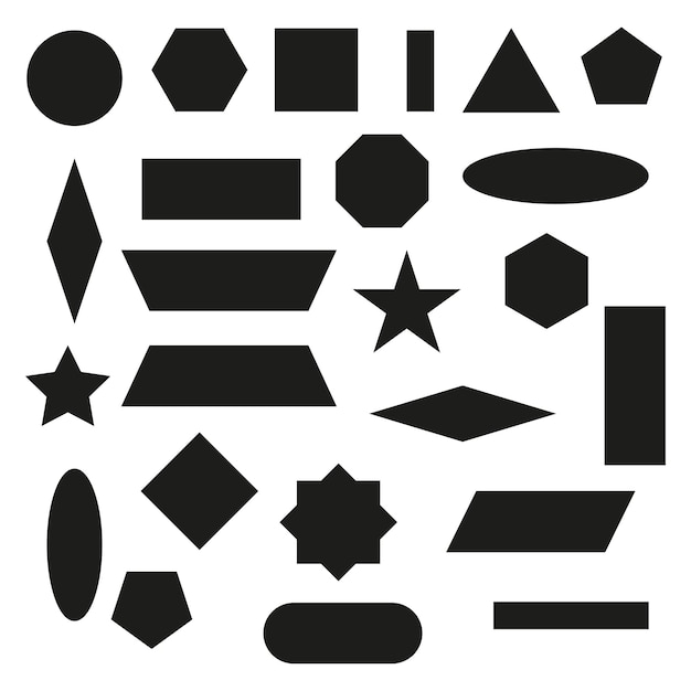 Ensemble de formes géométriques simples rectangle cercle triangle illustration vectorielle eps 10 image de stock