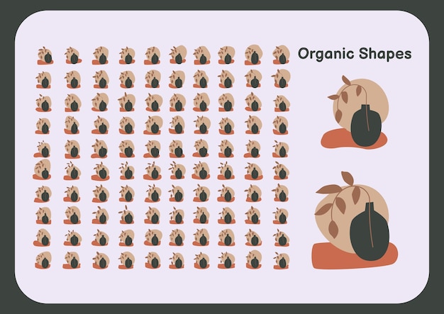 Vecteur ensemble de formes organiques