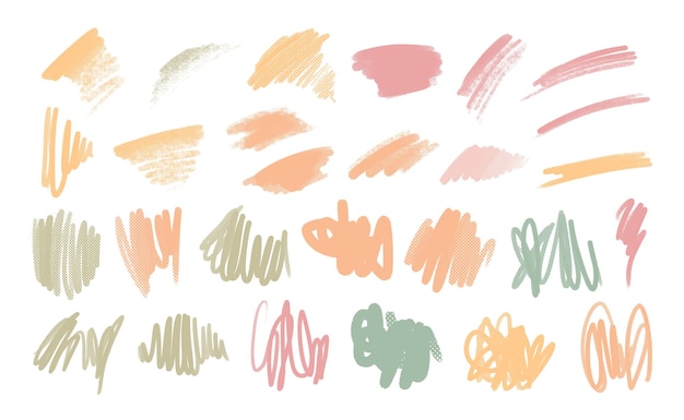 Ensemble de formes texturées organiques dessinées à la main