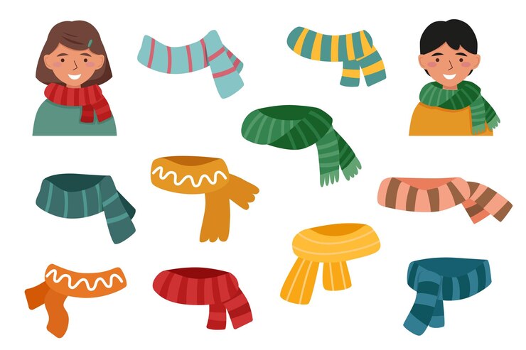 Vecteur ensemble de foulards