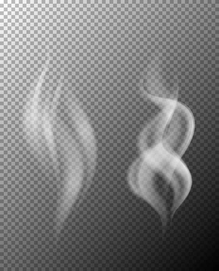 Vecteur un ensemble de fumée sur fond transparent