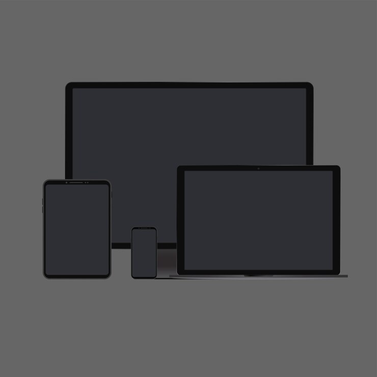 Vecteur ensemble de gadgets numériques noirs