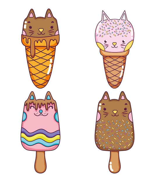 Ensemble De Glaces Mignonnes