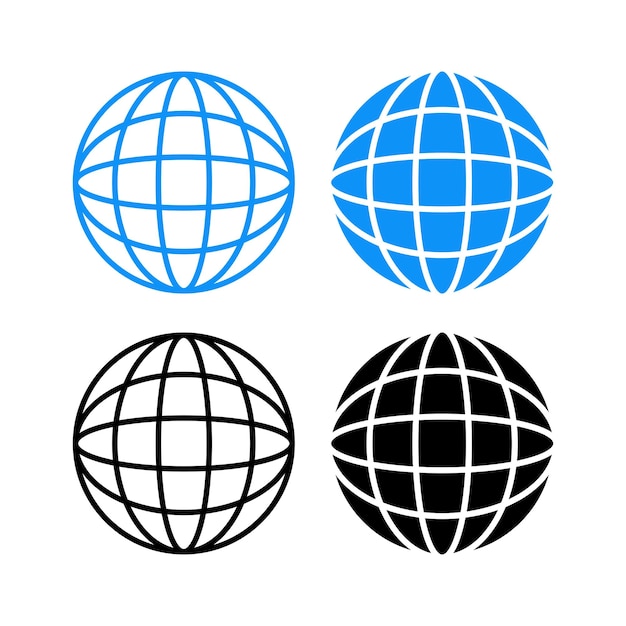 Ensemble de globes à grille bleue et noire