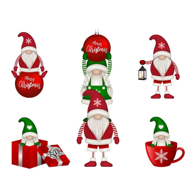 Ensemble De Gnomes De Noël Drôles