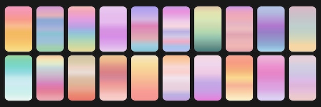 Ensemble de gradients d'arc-en-ciel doux
