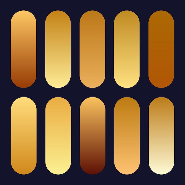 Ensemble de gradients de couleur dorée