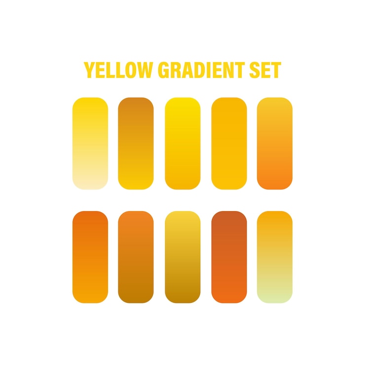 Vecteur ensemble de gradients jaunes