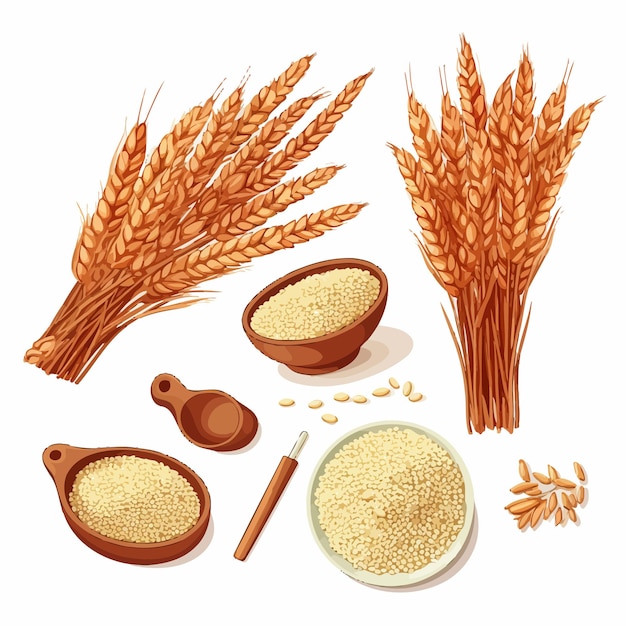 Ensemble De Grains De Sorgho Et De Piquets De Sorgho