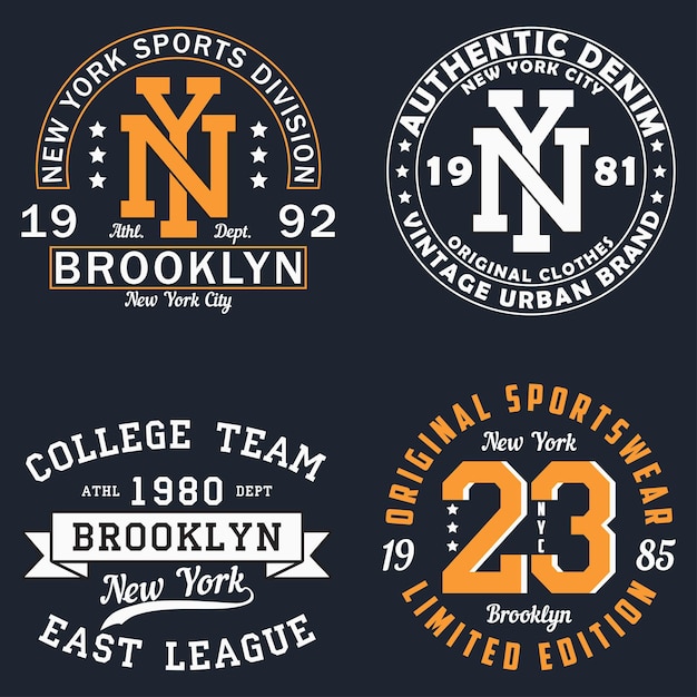 Ensemble De Graphisme De New York Pour Tshirt Conception De Vêtements Originaux Impression De Typographie Vintage Pour Vêtements