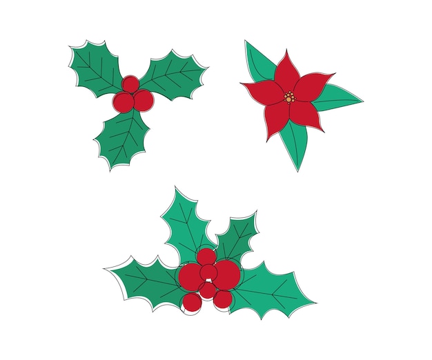 Ensemble De Gui De Noël Vecteur Premium